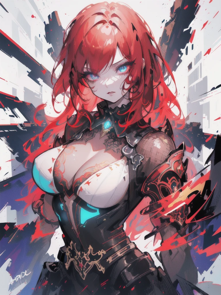 Red hair color,(masterpiece, best quality),(1 lady),(solo),(artstation),(dynamic),(charming),(magical),(unreal engine),(fantastically beautiful),(illustration),(dramatic lighting),(rave background),(neon glow),(maximalist),(extremely detailed eyes and face),(long eyelashes),(intricate details),(vibrant colors),(cinematic lighting),(fantasy portrait)