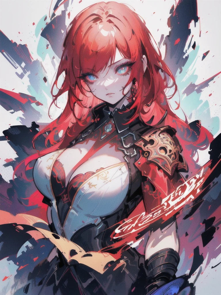 Red hair color,(masterpiece, best quality),(1 lady),(solo),(artstation),(dynamic),(charming),(magical),(unreal engine),(fantastically beautiful),(illustration),(dramatic lighting),(rave background),(neon glow),(maximalist),(extremely detailed eyes and face),(long eyelashes),(intricate details),(vibrant colors),(cinematic lighting),(fantasy portrait)