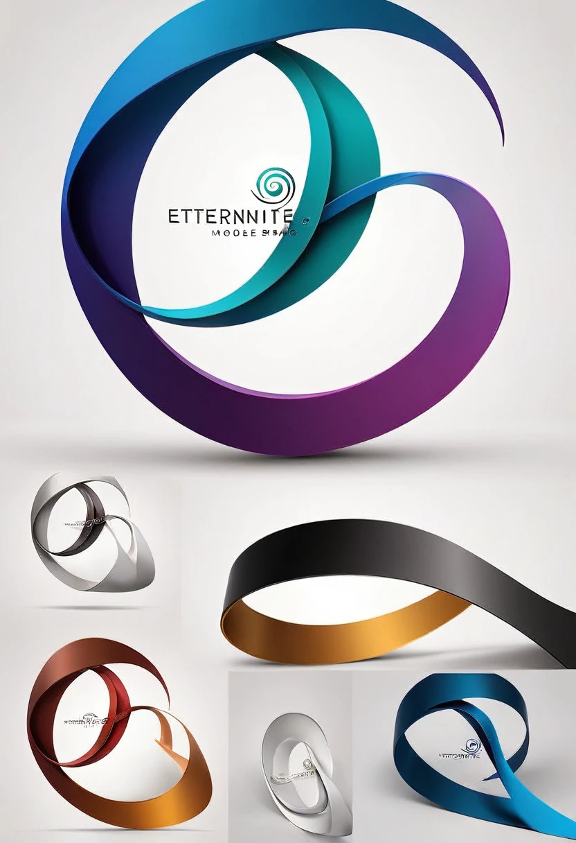 Design a timeless pictorial logo for 'Éternité Mode,' a clothing brand. Create an abstract symbol that represents the concept of eternity (e.g., a Möbius strip, an infinity symbol, or a continuous loop). The logo should be simple, elegant, and enduring, suitable for both digital use and printing on clothing tags and store signage