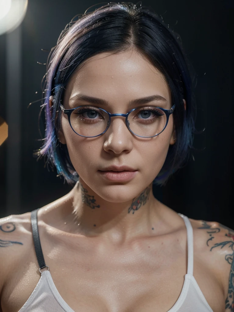25 year old woman, athletic body, small natural breasts, blue raspberry bliss hair ,detailed natural skin<lora:add-detail-xl:0.5> <lora:Cosine_freck:1>