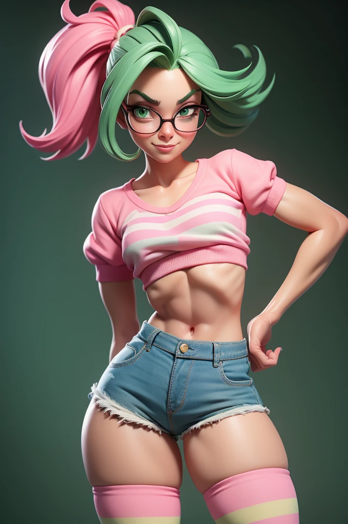 1 chica, CUERPO COMLETO, messy bun, mejillas rosadas, cejas gruesas, ojos aguamarina, pelo naranja, gafas con montura negra, (ropas sueltas:1.4), pecas claras, pies fuera del marco, (((nude))), contra la pared, TETAS MEDIANAS, PIERNAS ESBELTAS,
obra maestra, mejor calidad, high resolution, Intrincado