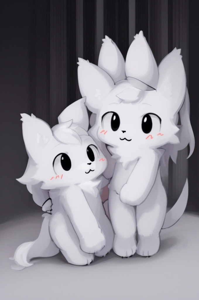 (white body, pink ears:1.2, pink tip of the ears:1.3, white hair, big breasts:1.2, pink iris:1.3, pink claws, cute expression, white hair with pink highlights:1.3, round breasts, Fox tail, detailed eyes, small nose, hairy, Very fluffy thighs:1.5, slightly Chubby:0.9, sexy, pink tip of the tail:1.2, chest fluff:1.4, detailed eyes, sexy, thick thighs, teenager, busty, small girl:1.3, short stack:0.8, arctic fox, breathless, nsfw, pussy, Very fluffy body, Very fluffy thighs:1.4, medium hips:0.9, cute expression, long hair:0.9, bed, nipples, furry body, breasts close up, pussy close up, ass, close up:1.5, half closed eyes, emo hair, laying on sides, posing, side view, pink pawpads, animal feet, feet, by twiren)