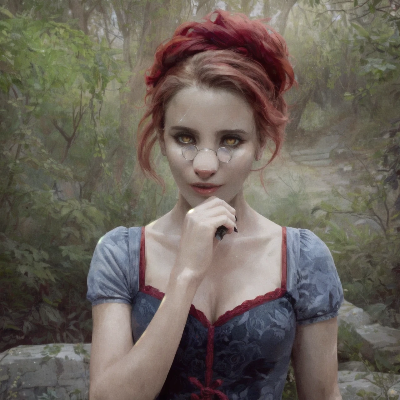 breathtaking (best quality, masterpiece, detailed, 8k)
RAW, realistic cinematic photo, Angelic female anthro furry jackal, bard, detailed fur, red fur, narrow muzzle, sultry yellow eyes, slit pupil, red hair, Textured long bob, black nails, wearing ornate robes, opulent magical equipment, green hooded cloak, small round glasses, carrying spell book, dynamic action pose, close up, A gate composed of interwoven vines and flowers, representing the connection between nature and magic, casting spells, defending against attackers, posed in misty forest battle, Mesmerizing (Radiant Aura:1.2), shot from dynamic angle, (masterpiece, award-winning, professional, HDR)