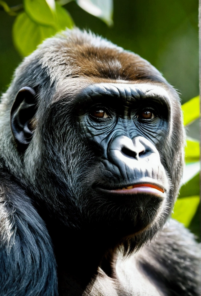 Realistic gorilla Monkey hiding its eyes Monkey plugging ears Cover your mouth