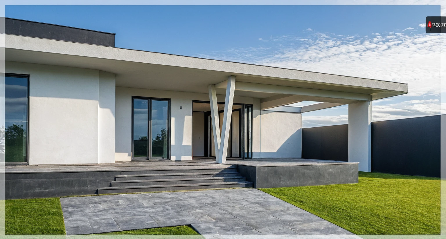 Raw photo,Masterpiece, high quality, best quality, authentic, super detail,
outdoors, onestoreyvillaXL, aiaigroup, house style modern on the street ,stairs, white wall
road,pavement, grass, trees, sky, cloud, (daylight:1.1)