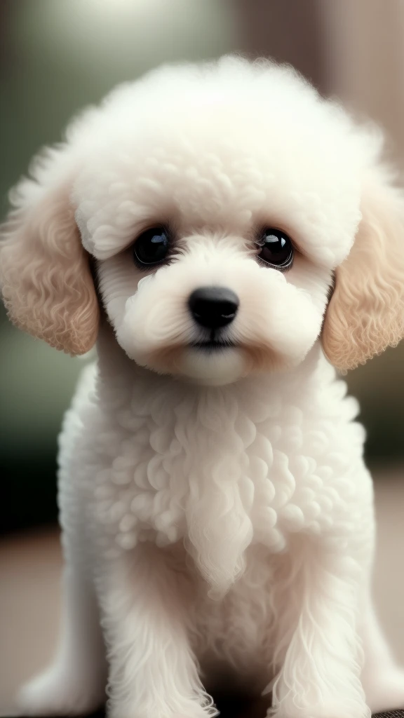 Cute, White, Big-eyed, toypoodles, , Short legs, Black nose, tiny ears, Curly hair