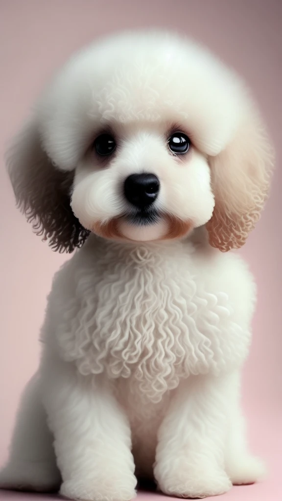 Cute, White, Big-eyed, toypoodles, , Short legs, Black nose, tiny ears, Curly hair