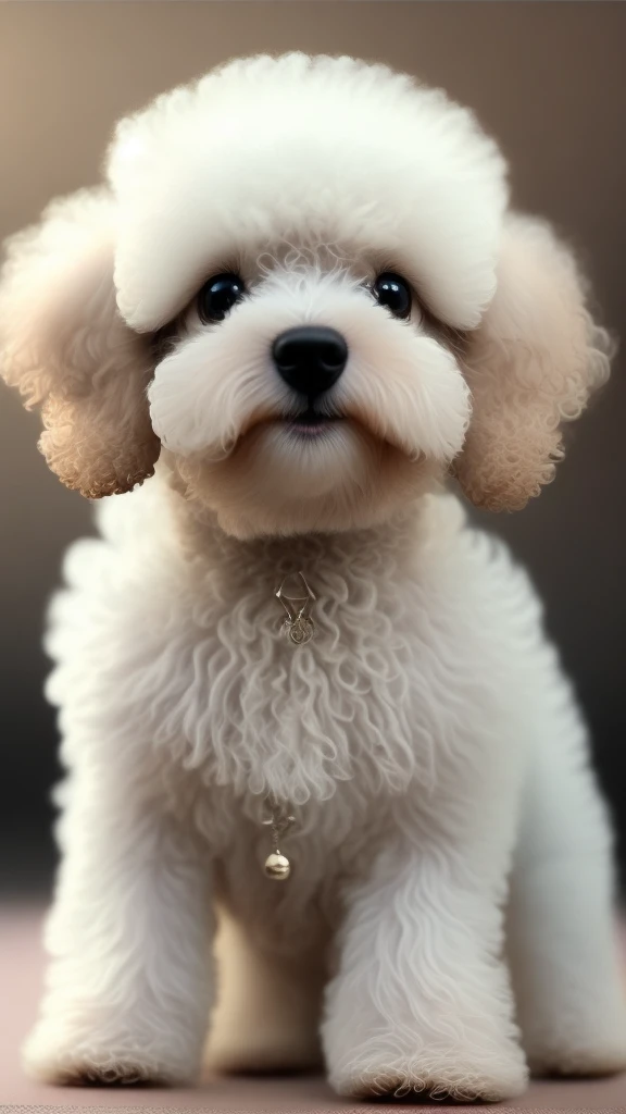 Cute, White, Big-eyed, toypoodles, , Short legs, Black nose, tiny ears, Curly hair