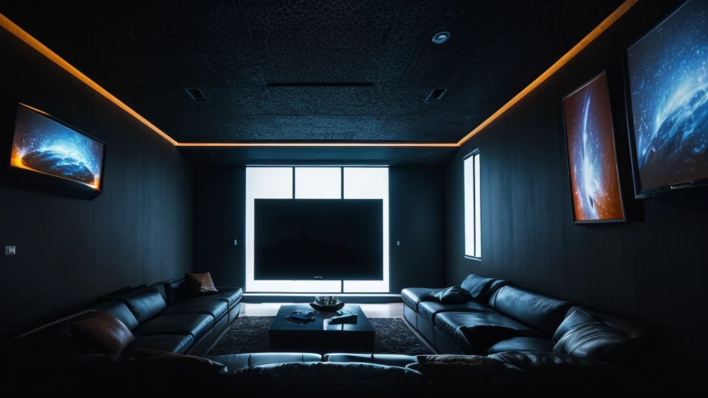 ((Highest quality)), ((masterpiece)), (detailed), A dark room with no lights , The only light is from the TV A large number of CRT televisions piled up Composition looking up from below