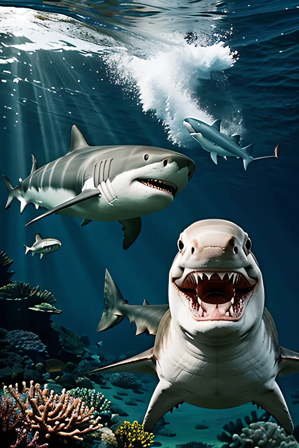 Big shark under the sea