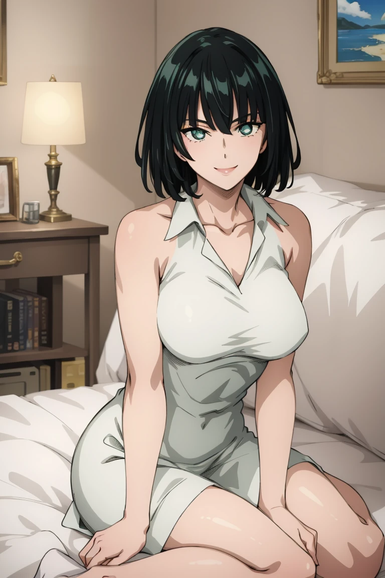 (Masterpiece of Art, best quality specialist), 1 girl , Fubuki, Dazzling, sitting on Bad , indoors, sexy ,naked , smile, another, another,