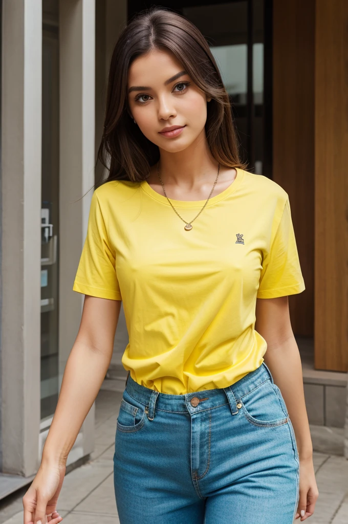 change image dress to t shirt and yellow pants