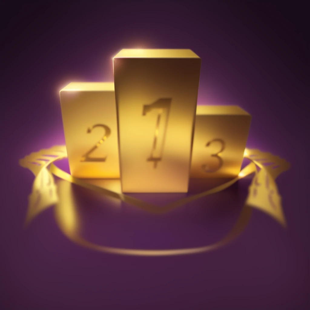 Close up of golden trophy，奖杯周围系着Purple Ribbon, 1.8, ?. 8, No. 31!!!!!, golden number, [32k hd]^10, Gold and purple, Purple Ribbon, screensaver, Gold Ribbon, 9k, Nine thousand, First Place, 32k, 3 2 thousand, Awards