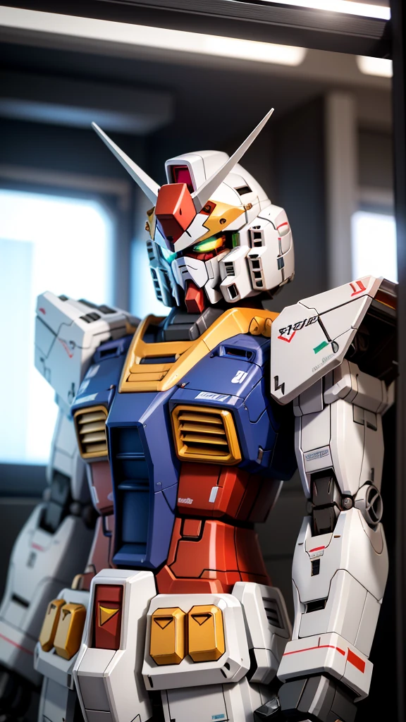 inbox\(Teddorp\),(8K, RAW photos, best quality, masterpiece:1.2),((In a toy box with glass windows)),Solitary,(Showcase), A giant (Gundam rx78 1.2) (Upper Body:1.2),close up,(steel),best quality,((Science Fiction)),lens flare,Unreal Engine,number,Style - TronLegacy-8v-B, ,Popular on CGsociety,Beautiful and detailed lighting,Shadow opt-6000,