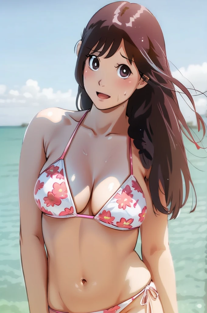 girl, sweat, medium breast, shy, detailed hand, looking at viewer, dynamic shadows, slight smile