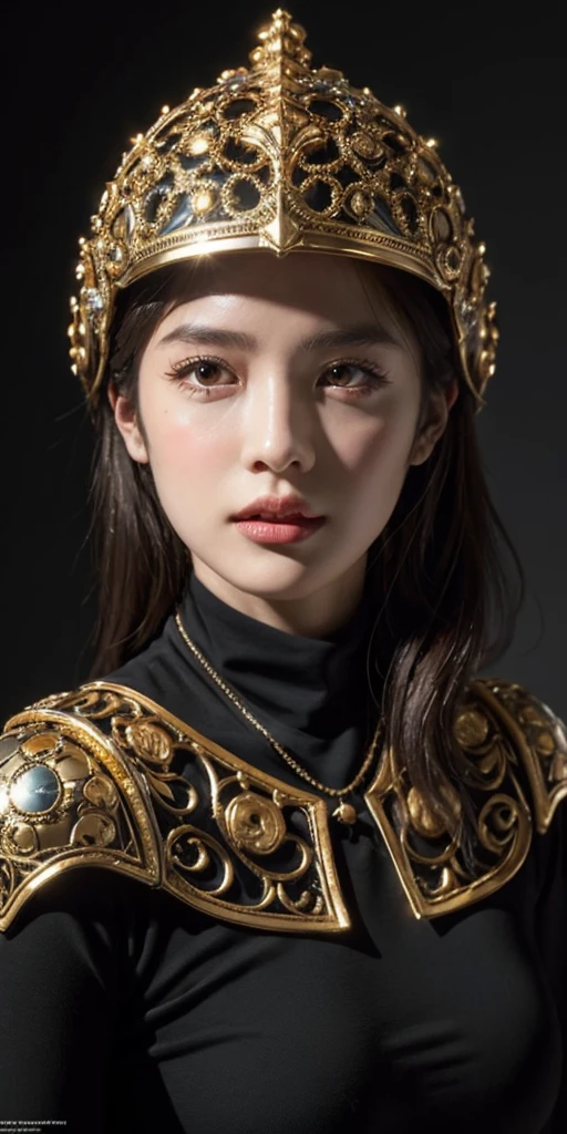 ((realistic)), cinematic shot, movie theater, photo referenced, highest quality, high quality, (detailed face and eyes:1.1), a huge knight wearing a black armor, ((intricate helmet)), face mask armor, ((big eyes)), black sclera, in the countryside, black eyes, subsurface scattering, intricate (high detail), ((cute)), (detailed skin:1.1), shiny skin, photorealism, volumetric lighting, magic circles, a castle in the background,