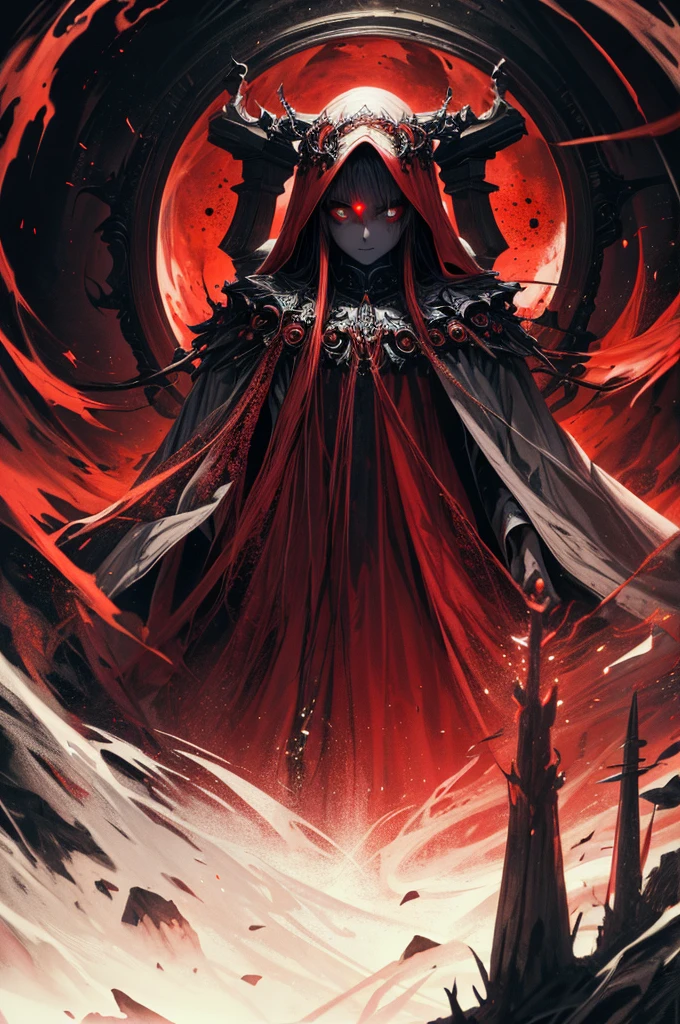 (Highest quality,4K,High resolution,masterpiece:1.2),Very detailed,Realistic:1.37,Spooky altar background,Dark fantasy,Red color scheme,Ominous atmosphere,Eye-catching,Storytelling,anatomy,Anime Style,Concept Art,beautiful細部までこだわった顔と (((Red eyes ))),Not exposed,Don't show skin,The body is covered with clothing,Terrifying Ritual ,Long golden hair,Blonde Hair,disaster々New Tiara,Satanic Ritual,Untimely Death,Unjust act,Crazy Smile,Scythe Face,Girl Monster, beautiful, Delicate facial features, Sharp Eye, Sharp Fangs, Pale skin, Thick chain, Dark Background, Cinema Lighting, Dramatic Shadows, Gothic style, Gloomy atmosphere, Dark fantasy, One Girl, , Please open your mouth wide, Open your mouth and baring your teeth,Sharp teeth like a beast, Wide lips, very wide mouth, Vermilion cheeks, ,(Blood splatter:1.4),Scary smile, laugh at,Fallen angel design, Twisted smile、Bloodstained、bleeding from the head,,、Blood splatter、,(Blood splatter:1.4),Crossbones, skull,Horror Style, ((Fantasy Fallen Angel Costume)), ((flowing blonde hair)), ,(Blood splatter:1.4),Female curves, Sexy flat stomach, Perfect hands, Perfect anime face, ((White Lolita Dress)), Are standing, ((Wicked Smile)), ,(Blood splatter:1.4), Steam circulates, Moonlight Illumination, night lighting, disaster々new devil horns,,(Blood splatter:1.6),アニメFallen angel design, Twisted smile、Bloodstained、bleeding from the head,,、Blood splatter、,(Blood splatter:1.4),Crossbones, skull,Gothic architecture、Western architecture、Fantasy World、,Victorian cities, Skeleton Gaslight,
