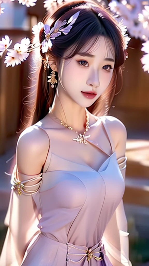yun xi (,1girl, pov,best quality,masterpiece, ) ,(((cherry blossoms,, ))) ultra realistic 8k cg, flawless, clean, masterpiece, professional artwork, famous artwork, cinematic lighting, cinematic bloom, perfect face, beautiful face, fantasy, dreamlike, unreal, science fiction, luxury, jewelry, diamond, gold, pearl, gem, sapphire, ruby, emerald, intricate detail, delicate pattern, charming, alluring, seductive, erotic, enchanting, hair ornament, necklace, earrings, bracelet, armlet,halo,autumn leaves,purple eyes,purple hair,purple wearing