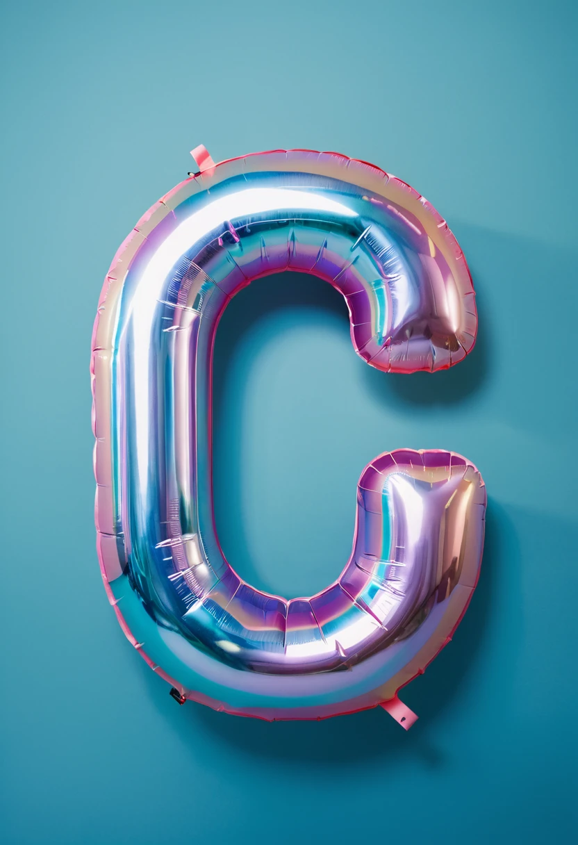 Floating typography | MOOD: dreamy | SCENE: The Inflatable [number 0-9] appears to float in the air against a [color] background, 3D typography design. The overall aesthetic is ethereal and dreamy, with a soft, Holographic finish on the typography.

