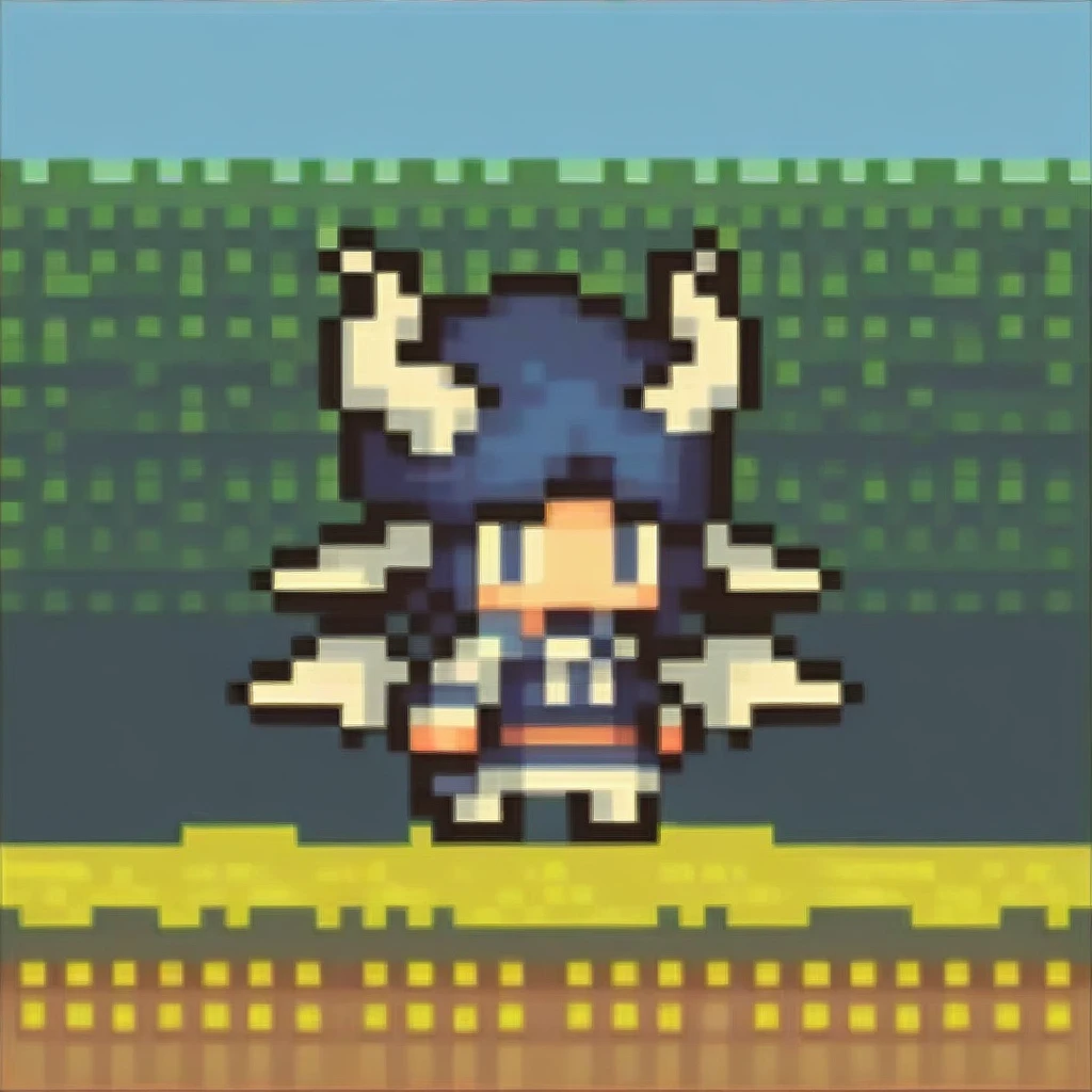 (hi res), ((masterpiece)), ((best quality)), (8k hd, hdr:1.1,score_9, score_8_up, score_7_up, score_6_up, score_5_up, score_4_up, rating_safe,solo,chibi, pixel art, full body,outdoors,forest,dexdoru,multiple wings,horns,tail