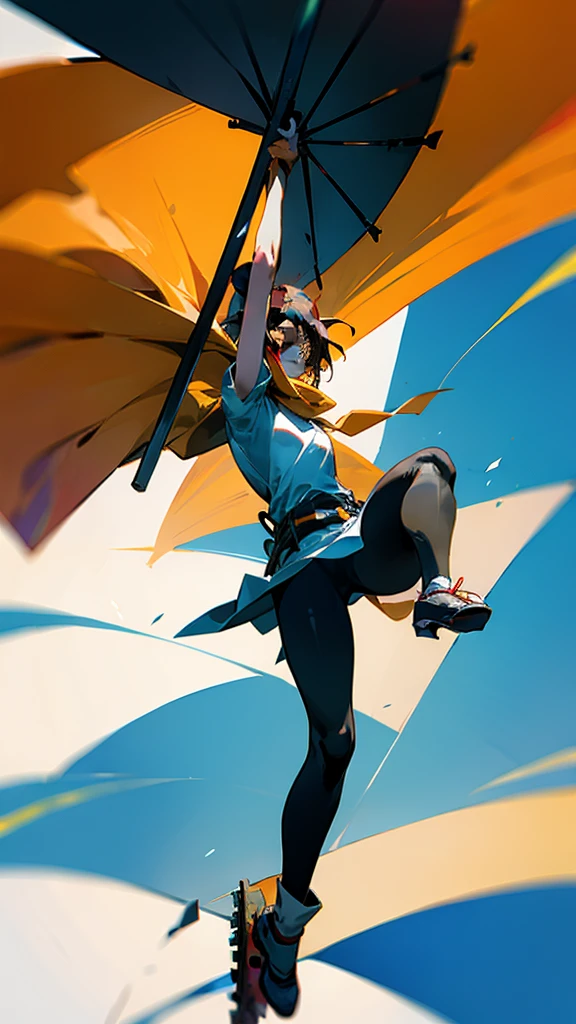 makima, chainsaw man, makima holding a flag and waving a flag in the air, ultra sharp, 8k