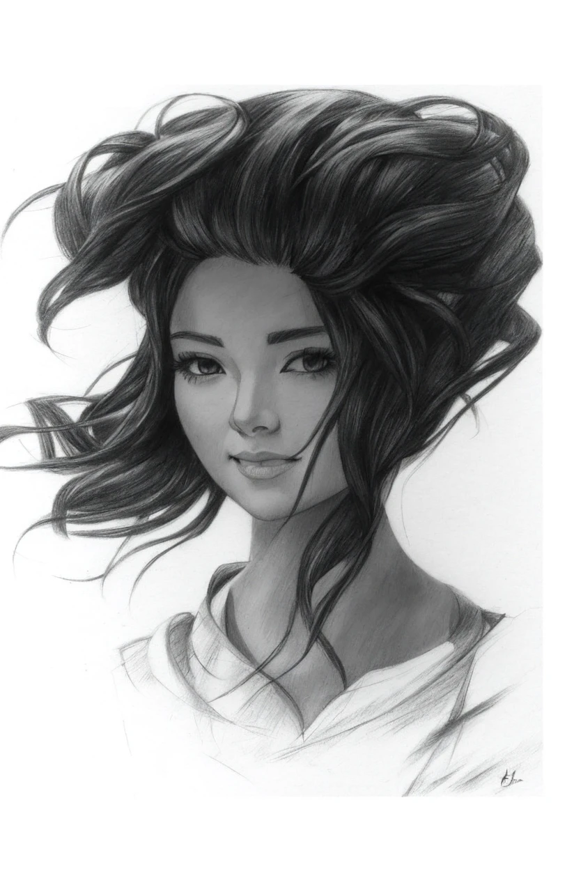 Charcoal pencil drawing, 4k, best quality, black and white sketch