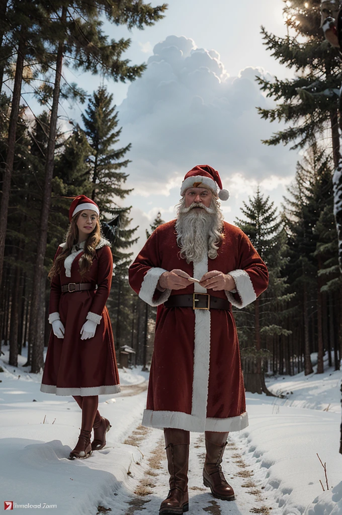 ILLUSTRATION FOR THE TALE OF MOROZKA SANTA CLAUS IN THE FOREST