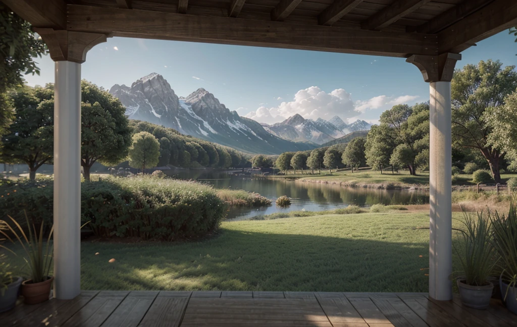 quiet place, very happy, fair, calm, Scenic Area. Realistic, 8k ultra high definition, Studio quality, 超realism, Maximum detail, Large target, Post-processing, realism, Photoshop, photography, detail, theater lighting, landscape, panoramic, landscape, Ray tracing, Cinema 4D