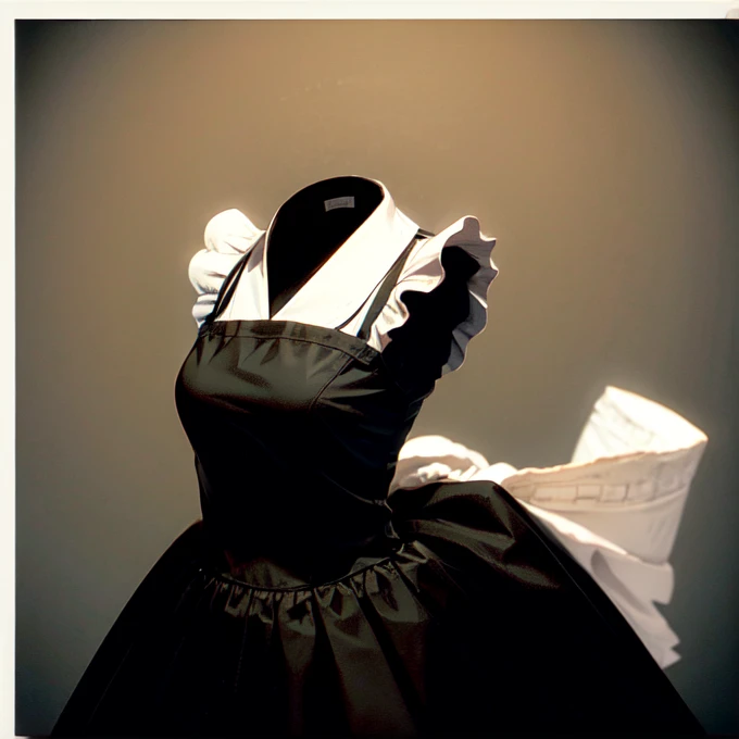 masterpiece:1.2, best_quality:1.3, one woman, solo, gagged maid, beautiful detailed eyes, beautiful detailed lips, extremely detailed face and body, long eyelashes, maid uniform, tied up, on knees, sensual expression, dramatic lighting, cinematic composition, highly detailed, photorealistic, chiaroscuro, moody colors, dramatic shadows