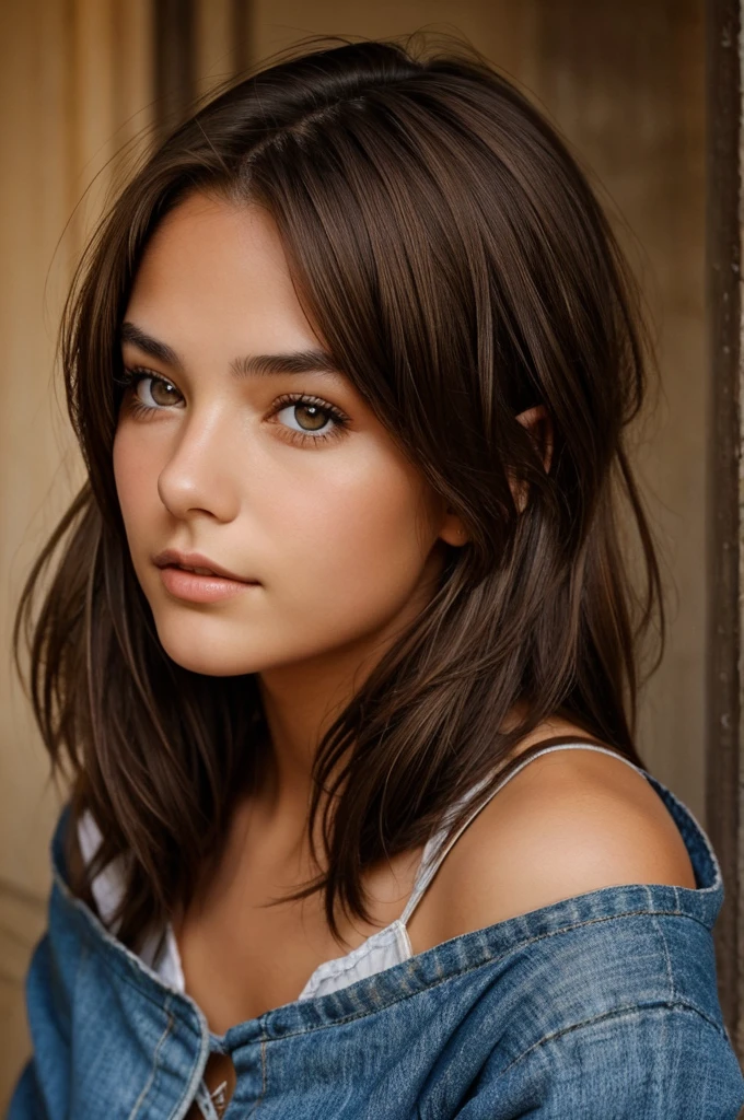 Late 90th early 20th century 19 year old girl brown hair brown eyes Brave clever expressive eyes
