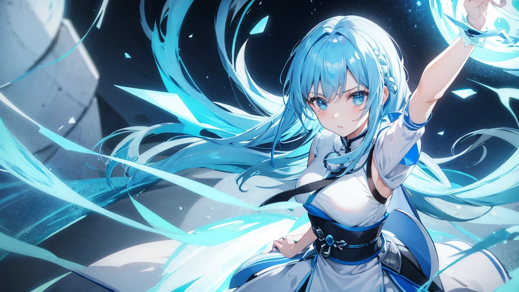Master of Ice。Light blue hair