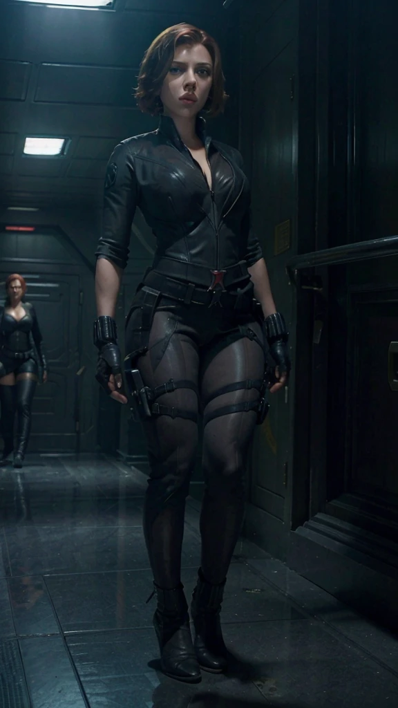 scarlett johanson sexy,(( beautiful body)) , scene resident evil, ultra realistic, epic scene, full body, ((beautiful legs)), ((( beautiful hip ))), torn clothes, scanty clothes, transparente clothes, fitness