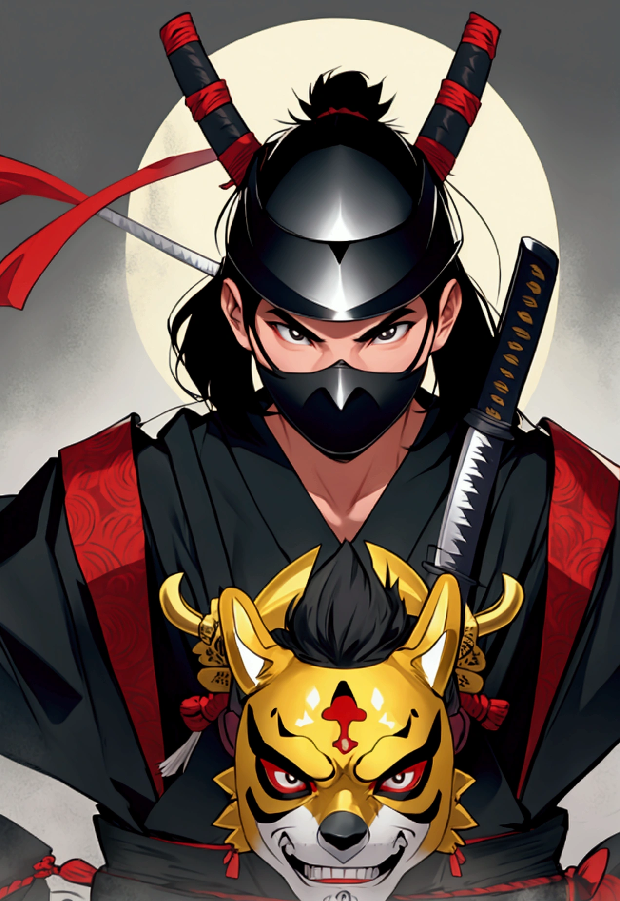 Samurai mask katana 