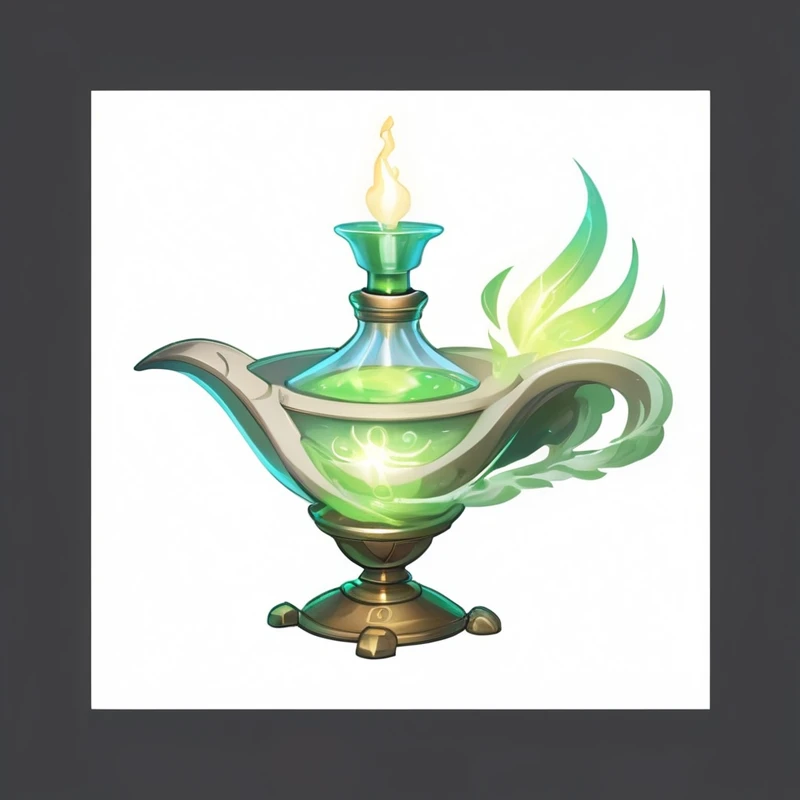 Cartoon image of a lamp, , Concept Art Magic Highlights, Fantasy concept art, potion of healing, alchemy concept, A bottle of health potion, Magic Glass Container Graphics, Magic Items, holy fire spell art, Glowing Concept Art, Fantasy game spell symbols, Magic Items, powder, Magical glowing skin, Official concept art