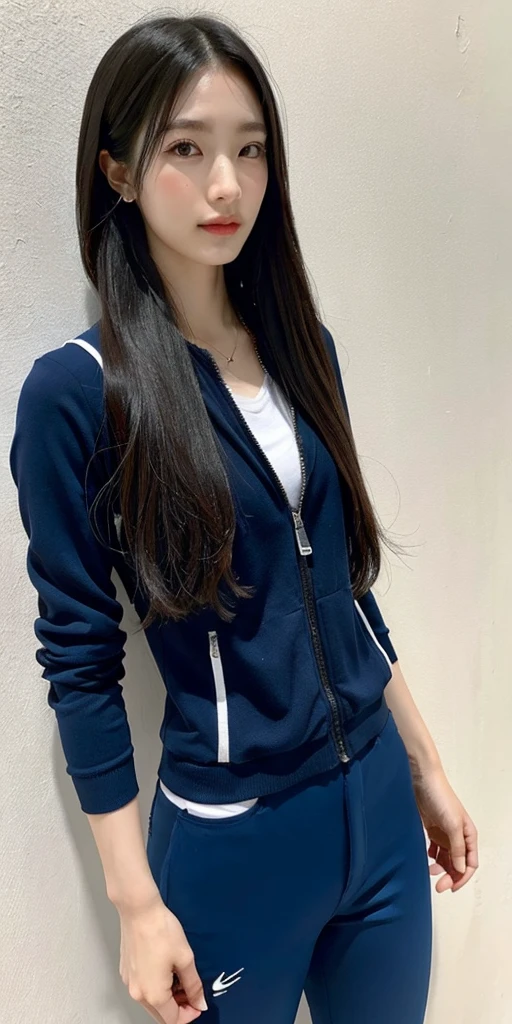 long hair, woman,  sport suit, slender, 25 years old, Japan person