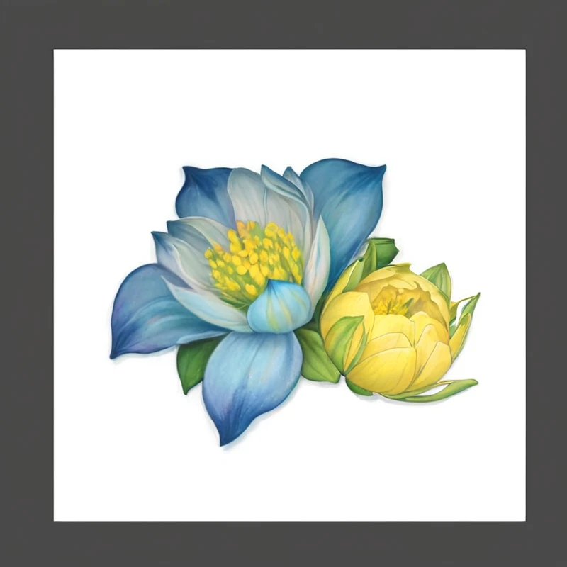 Close-up of a flower,There's a piece of cheese on it, lotus, Full color illustrations, lotus flowers, Mutated flowers, with lotus flowers, Fantasy flowers and leaves, Stylized flowers, lotus flower, lotuses, Rendering of a blue rose, water lily mechanical water lily, Color illustrations for tattoo, Color illustrations, mobile game asset