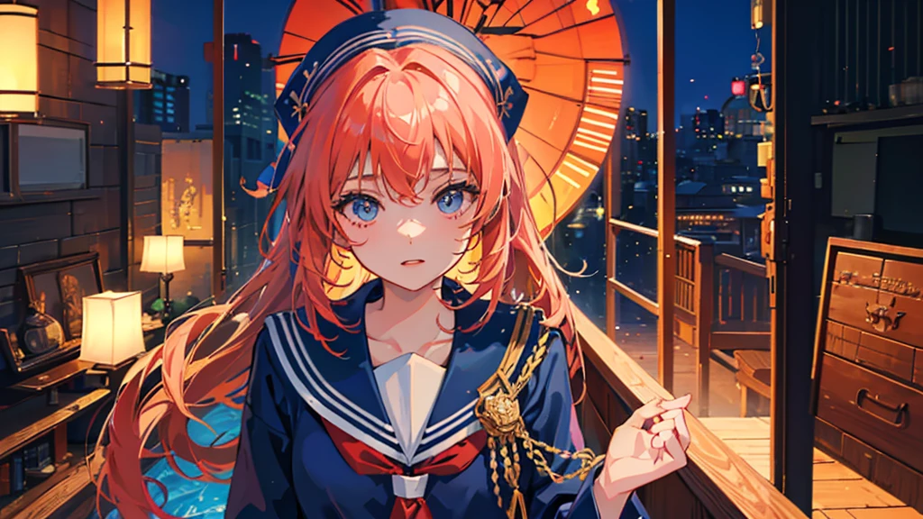 (Highest quality,Tabletop:1.2),(Anime Style,Comic Core:1.1),One Girl,Cute Style,Adorable,Highly detailed eyes,Highly detailed face,Very fine hair,About Hipdar,8k,solve,high school girl,Sailor suit,