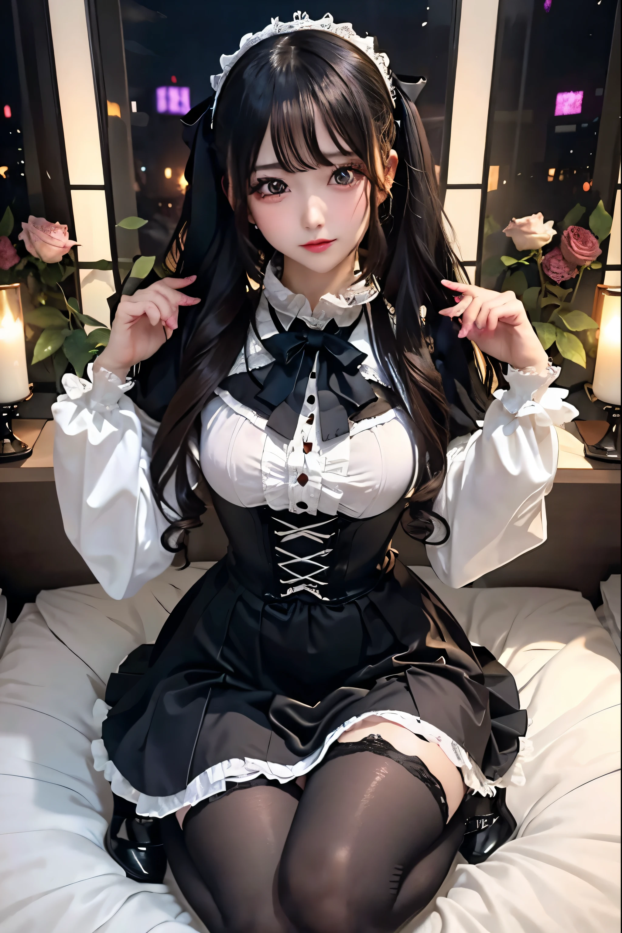 Hard Dark Gothic Makeup、Black dark eyeshadow、sad、Good skin radiance、Dark Gothicメイク、Dark smile、palace、The beauty of fragrance、24-years-old、Expression of intense sexual pleasure、Embarrassed look、Dark Gothic、Highest quality、Expression of sexual pleasure without pain、Drunk face、Purple maid outfit、Mysterious、noble、sexly、Loving smile、Twin tail hair、Right blue eye、Left eye is red、Super tempting pose、Platform Heel Shoes、Heavy makeup、Gothic Lolita clothes、Silver Hair、Long Hair Straight Hair、Cute Gothic Lolita Dress、Beautiful Face、elegant features、Attractive face、Stained glass background、Chest glistening with sweat、The room is dark、goth long dress、Bell Sleeves、Wizard Sleeve、Decadent look、Sexually excited expression、Glossy thighs wet with water、Thighs that are wet and shiny with oil、Background of a room full of roses、sad expression、Rose Maiden、The embroidery is pink、The dress has pink embroidery.、Thigh-high socks、Knee-high socks、Gentle expression、Dark black eyeshadow、Stained glass and rose background、thighs are a little thin、Female Duo、Female couple、dark church background、Stained glass、Black metal world、Dark Castle、Dark Room、Slender body、gothic long dress、Victorian dress、Small breasts、Hold the wine in your right hand、Hold the lantern in your left hand、pantyhose、The bed is covered with roses、Her thighs are shining with sweat、My body is wet and shiny、Lots of glitter on the thighs、sweating、My thighs are sticky from sweating、Sweat glistening on my thighs、The whole body is sweaty and shiny、I sweated a lot.、My thighs are sweaty、Wet thighy thighs are shining with sweat、A lot of sweat glistening all over the body、Slender body、Put your head on the pillow、Sleeping on a bed、Beautiful legs、Stretching legs、Lie down in bed、Lie on your back in bed、Thin legs、