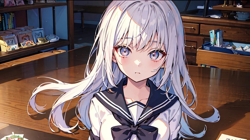 (Highest quality,Tabletop:1.2),(Anime Style,Comic Core:1.1),One Girl,Cute Style,Adorable,Highly detailed eyes,Highly detailed face,Very fine hair,About Hipdar,8k,solve,high school girl,Sailor suit,