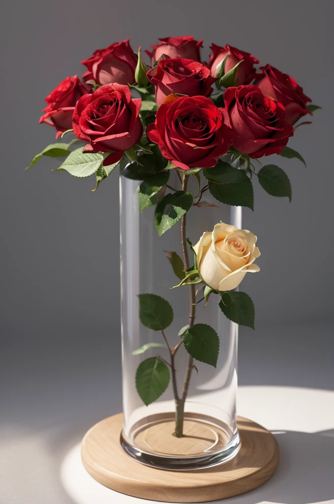 A rose in a fantastic round crystal、8k、