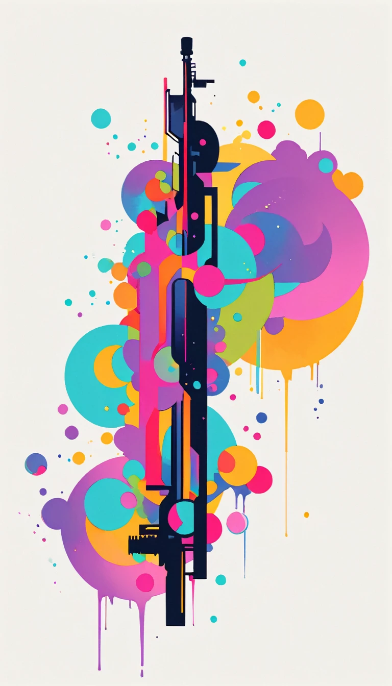 Grim Sniper,Holding a huge sniper rifle,Gothic style, Minimalism, Linear style, Huge negative space,, Abstract