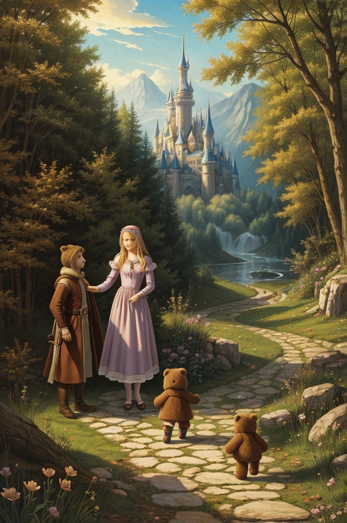 Illustration for the fairy tale Masha and the Bear 