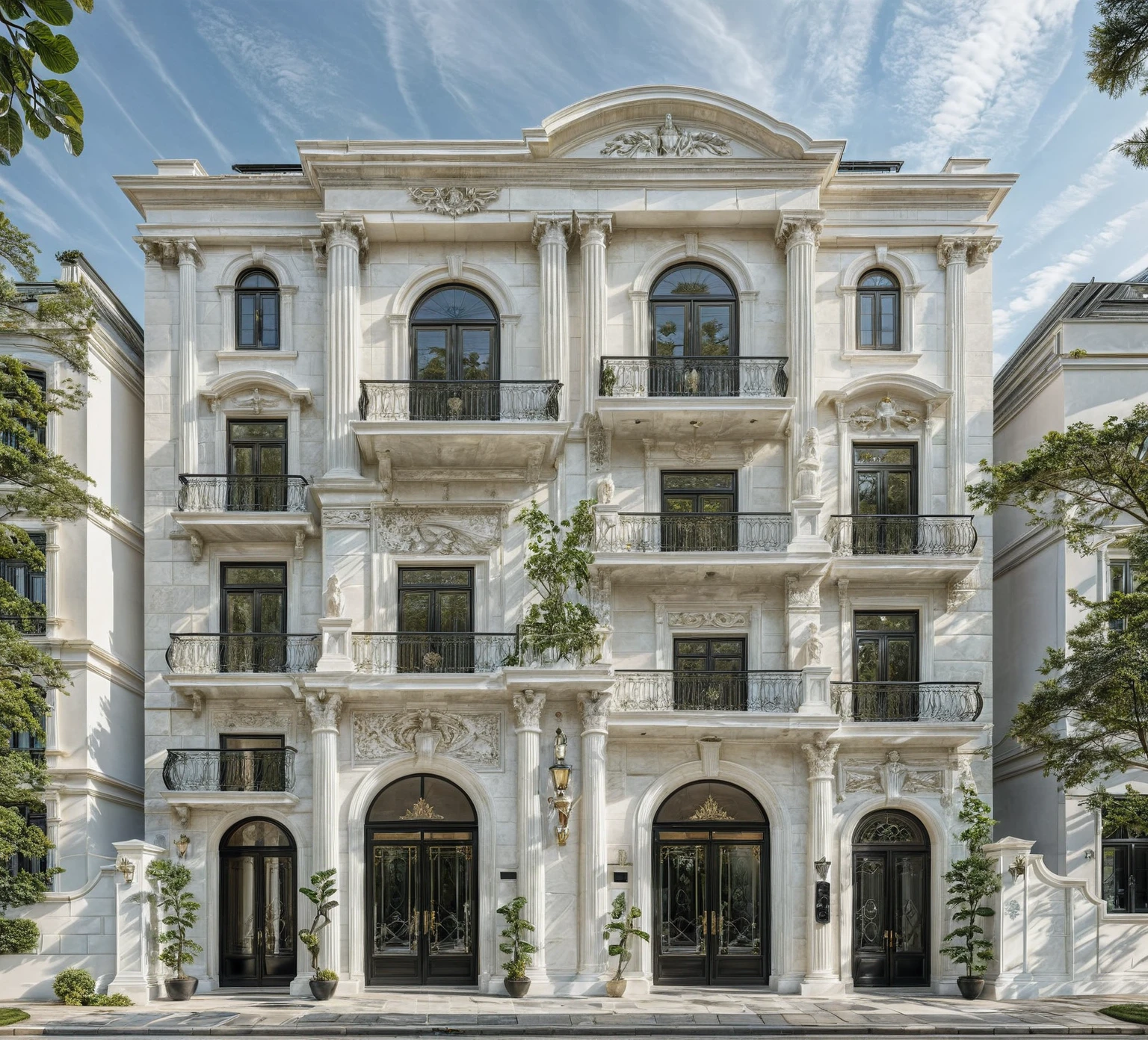neoclassical architecture, highly rendered!!, stone, artists impression, king, artwork of a building, neo - classical style