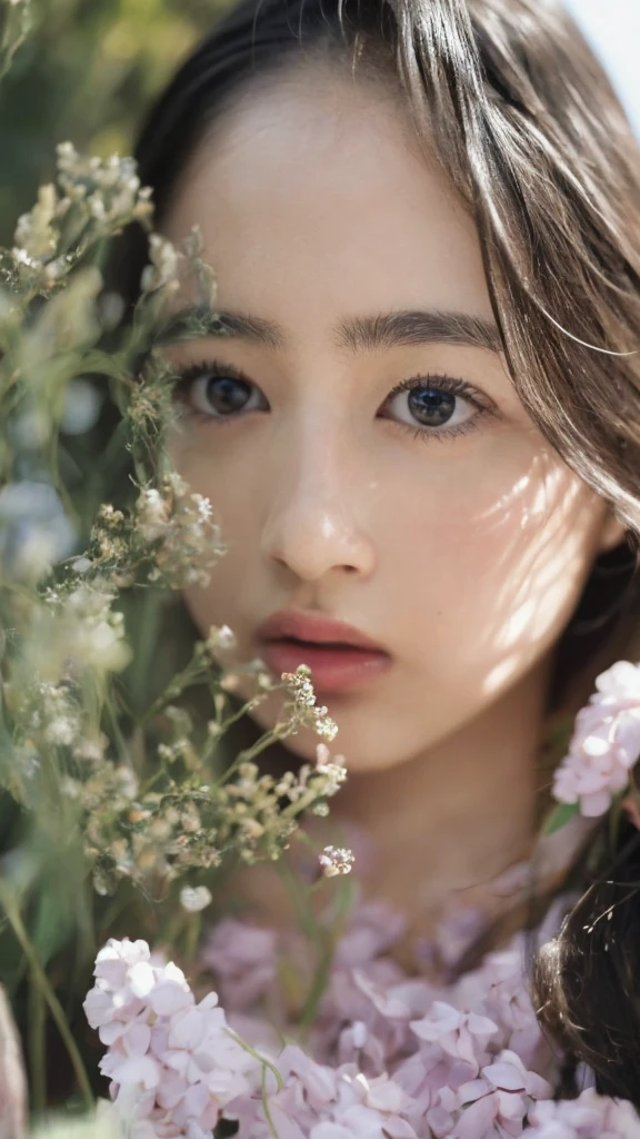 ((Extremely precise and accurate anatomy:1.0)), (photo realistic:1.4), (Hyper realistic:1.4), (Highest qualityの現実的な肌の質感:1.4), (Improvement of quality:1.4), (Enhances the beauty of skin texture:1.1), Clean and glowing skin,(((masterpiece、Attention to detail、Ultra-high resolution、Cute Japanese Woman)))、length, Straight black hair frames her face、Each strand of hair is clearly visible、The skin is white and smooth、Natural shine、Fine skin、毛穴のExpressing every detail、eyes dark brown、Iris Detail、Expressing color gradations and patterns、length, Natural Eyelashes, well-groomed eyebrows、personal々The hair is clearly visible、Light reflects off the eyes、Small highlights、The 鼻 is delicate、Fine detail on the nostrils、Lips are plump and naturally pink、Fine lines and soft curves of the lips、Glossy Lips、Enhances the shape of the lips、Detailed depiction of lip texture、((depiction of light and shadow))、Lip gloss subtly reflects light、Increases lip plumpness、The shadows in the hair add depth and dimension、Your hair sparkles in the light、The background is simple and blurry.、Focus on the face、(((Highest quality、Expressing every detail)))
