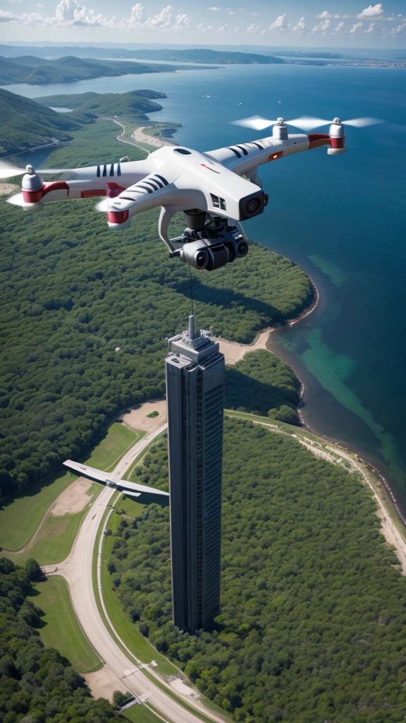 Man flying military drone