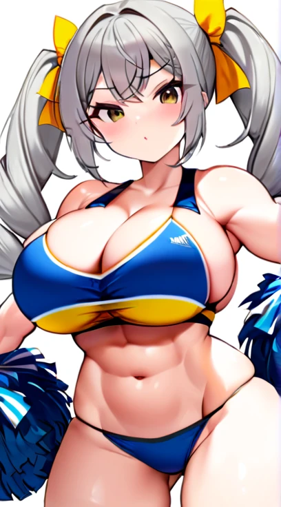 Cheerleader Big Tits,Gray Hair,Twin tails,Young girl body,Muscle girl