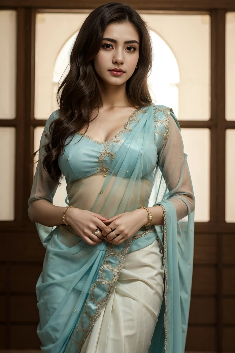 breasts visible(best quality,highres,realistic),woman wearing TRANSPARENT LIGHT BLUE SAREE [[[[[wearing black spectacles]]] [[EXPOSING ]],elegant poses,sensual figure,gorgeous smooth pubic area ,long and luscious hair,exquisite jewelry,vibrant and colorful saree,graceful hand gestures,natural and radiant makeup,traditional background sceneryhighres,realistic),wearing [[dark brown color big breasts and deep nave]]l .japanese cute innocent gorgeous woman wearing,sensual figure,elegant poses, gorgeous[[ smooth textured skin]]]
