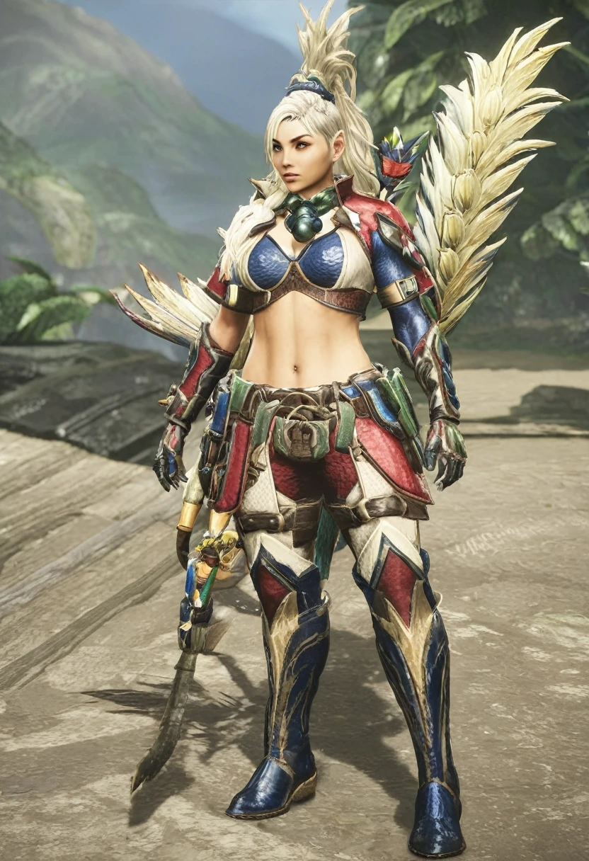 Rajan(divine wrath armor), female clothing, huntress, monster hunter rise