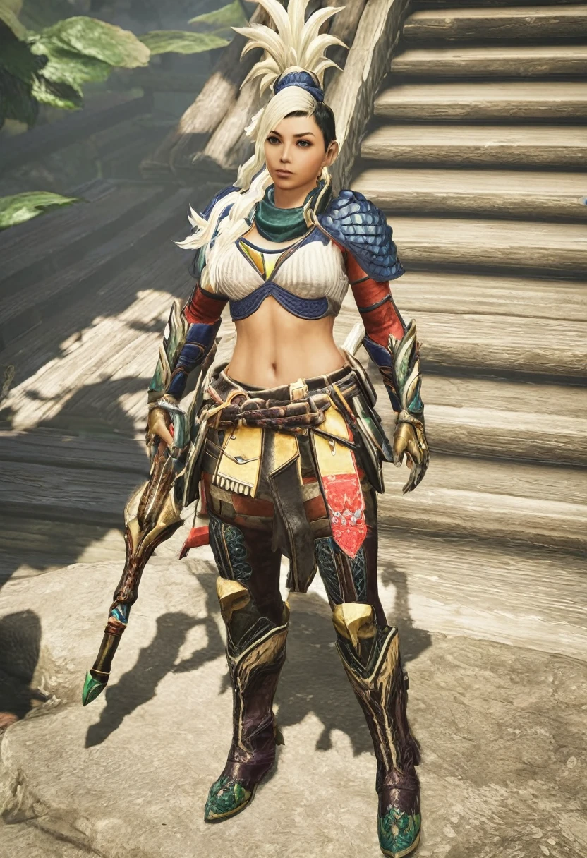 Rajan(divine wrath armor), female clothing, huntress, monster hunter rise