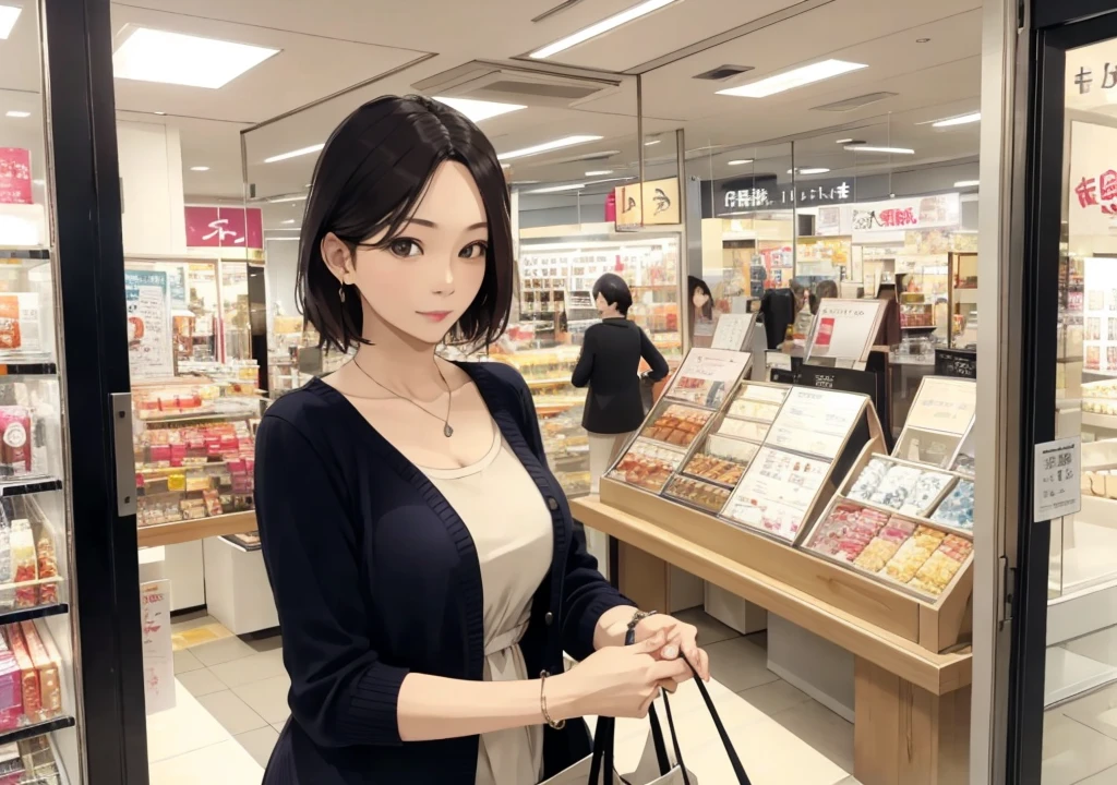 One beautiful woman、Age 35、Window shopping。